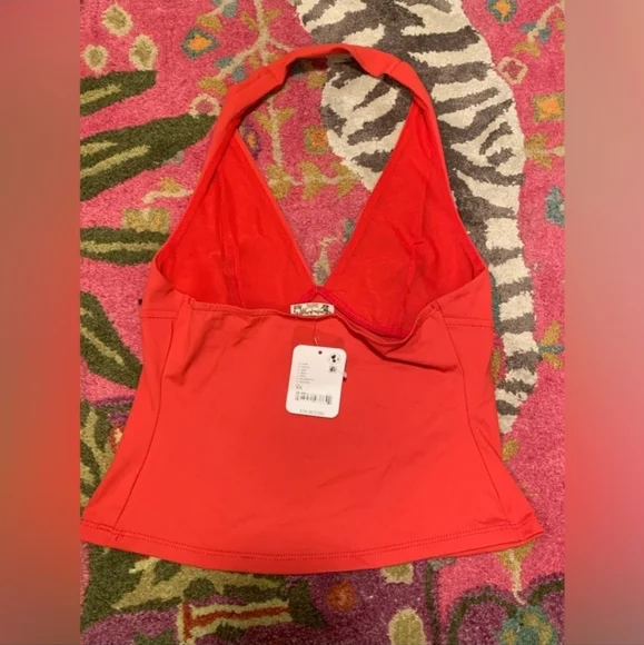 NWT Intimately Free People Have It All Halter Top Red XS New - Picture 3 of 5